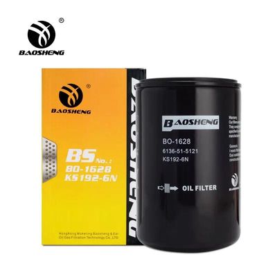 Yüksek Sıcaklığa Dayanıklı Korozyon Önleyici Ekskavatör Yağ Filtresi 6136-51-5121 KS192-6KOMATSU 170mm Motor Koruması için Kısa